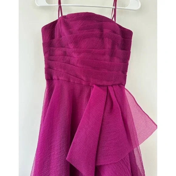 Theia Teresa Draped Tulle Gown - Sangria - Size 6 - Picture 6 of 9